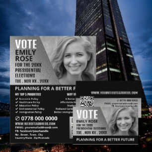 Silver Foil Effect Politische Wahlkampfwerbung Flyer