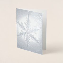 Silver Foil Fern Snowflake Card Folienkarte