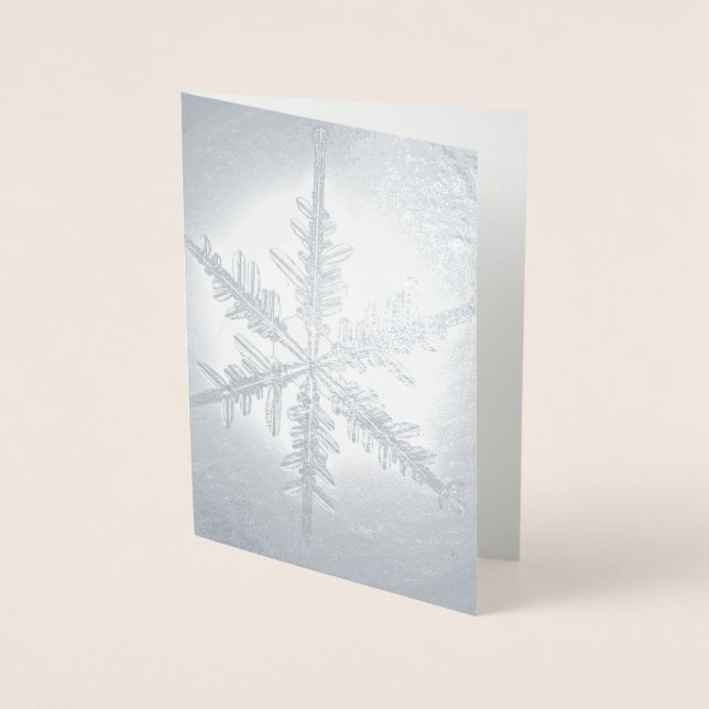 Silver Foil Fern Snowflake Card Folienkarte (Vorderseite)