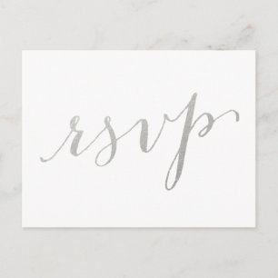 Silver Foil Glamour Postkarte für Hochzeitsticht