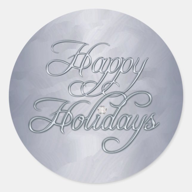Silver Foil Happy Holidays Diamond Aufkleber (Vorderseite)