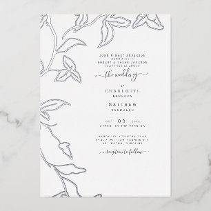 Silver Foil Ivy beide Sets von Eltern Hochzeit Folieneinladung