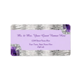 Silver Foil Lila Amethyst-Adresse Adressaufkleber