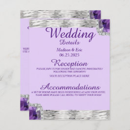 Silver Foil Lila Amethyst Wedding Detail