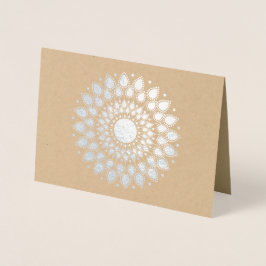 Silver Foil Lotus Mandala Folienkarte
