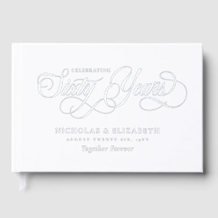 Silver Foil Names 60. Hochzeitstag Gästebuch