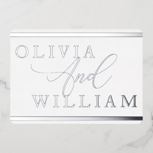 Silver Foil präsentiert Moderne Elegante Hochzeit Folieneinladung