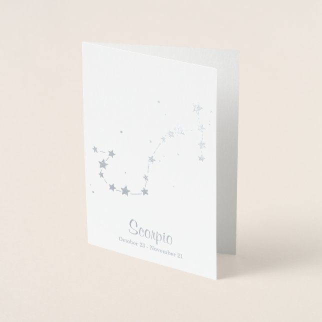 Silver Foil SCORPIO Zodiac Sign Constellation Folienkarte (Vorderseite)