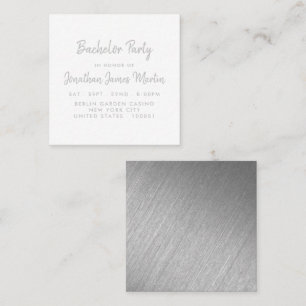 Silver Foil & Script Bachelor Party Ticket Einladu