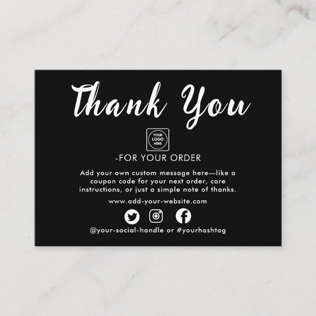 Silver Foil Script Thank You Note Card Begleitkarte (Vorderseite)