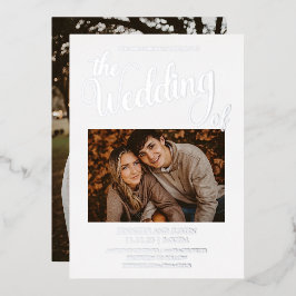 Silver Foil Simplistic 2 Foto Wedding Folieneinladung