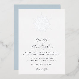 Silver Foil Snowflake Elegante Winterhochzeit Folieneinladung