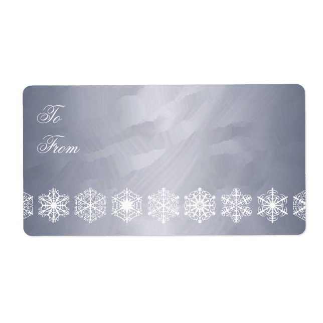 Silver Foil Snowflake Trip Weihnachtsgeschenk Tag (Vorne)