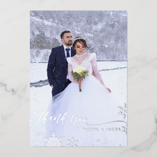 Silver Foil Snowflakes Hochzeit Danke Karte