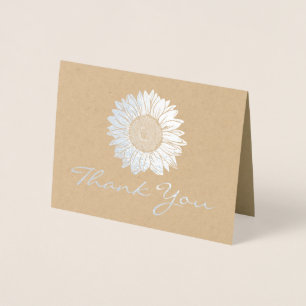 Silver Foil Sonnenblume für Unternehmen Vielen Dan Folienkarte
