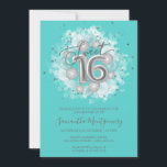 Silver Foil Sweet 16 Birthday Balloons Party Aquam Einladung<br><div class="desc">Lass deinen Freunden, ihre Kalender für deinen besonderen Tag mit diesen schönen staubblauen Sweet 16 Einladungen zu markieren. Jede Einladung bietet ein festliches Design mit schönen Ballons, die perfekt geeignet sind, um die Stimmung für einen Tag des Vergnügens und der Feier. Egal ob Sie eine große Ballsaal-Gala oder eine intimere...</div>