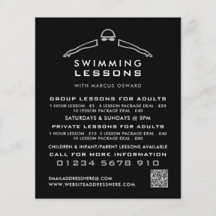 Silver Foil Swimmer Icon, Schwimmen Lektion Werbun Flyer