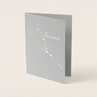 Silver Foil Taurus Zodiac Constellation Folienkarte