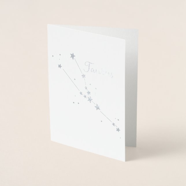 Silver Foil Taurus Zodiac Constellation Folienkarte (Vorderseite)