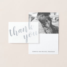 Silver Foil Vielen Dank mit Foto und Name Folienkarte