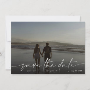 Silver Foil White Gray Modernes Foto Ultimate Save The Date