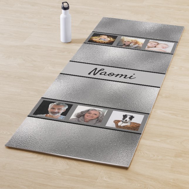 Silver Foto Sortiername elegantes Skript Yogamatte (Beispiel)