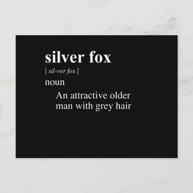 SILVER FOX DEFINITION POSTKARTE (Vorderseite)