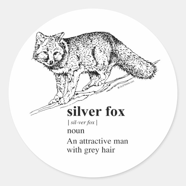 SILVER FOX RUNDER AUFKLEBER (Vorderseite)