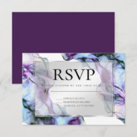 Silver Frame Abstrakt Plum Aquamarine Blende Tinte