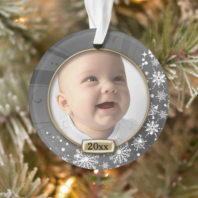 Silver Frame Baby's 1. Weihnachten Ornament (Baum)