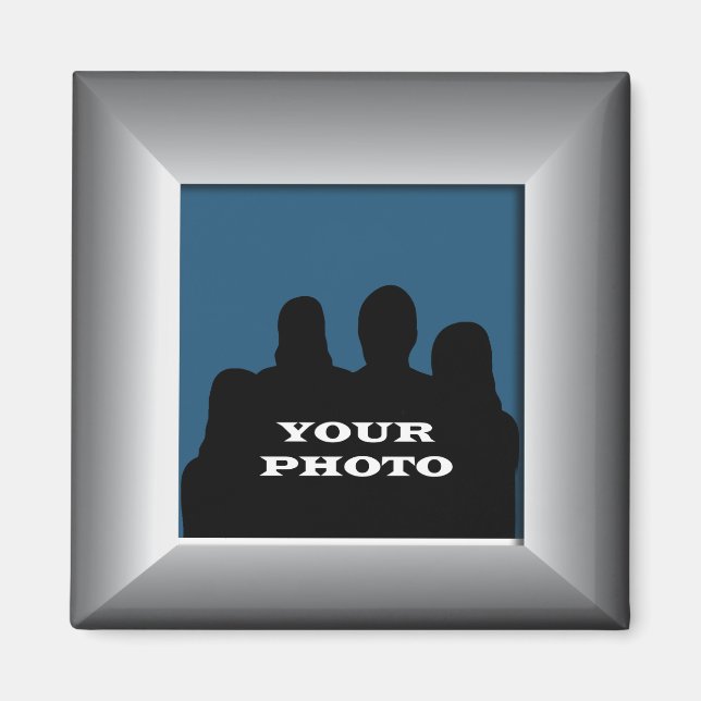 Silver Frame Foto Magnet Vorlage (Vorne)