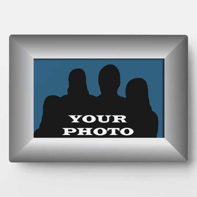 Silver Frame Ihr Foto 5 x 7 Horizontal Fotoplatte (Vorderseite)