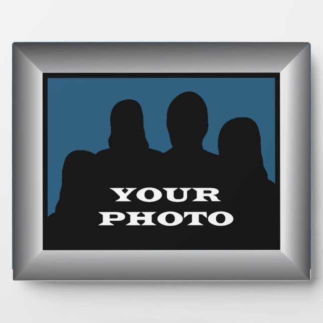 Silver Frame Ihr Foto 8 x 10 Horizontal Plaque 2 Fotoplatte (Vorderseite)