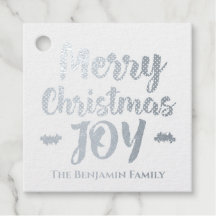 Silver Frohe Weihnachten Joy Holidays Personalize