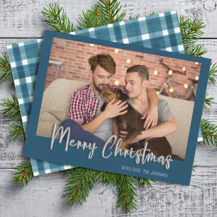 Silver Frohe Weihnachtsblasen Buchstaben Kariert B Feiertagskarte