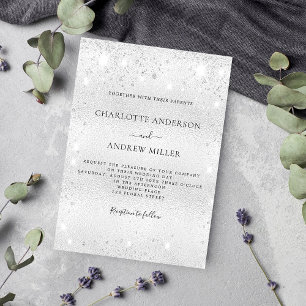 Silver funkel moderne elegante Luxus Hochzeit Einladung