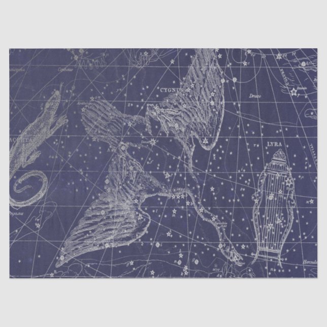 Silver Galaxy Star Map Series Design 5 Seidenpapier (Vorderseite)