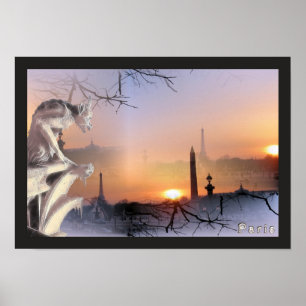 Silver Gargoyle of Notre Dame, Druck Poster