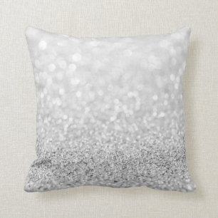Silver Gay Glitzer Funkelnd Metallic White Delicat Kissen