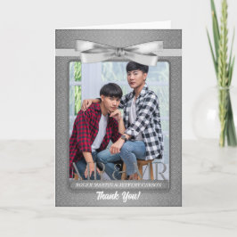 Silver Gay von zwei Grooms Blank Wedding Dankeskarte