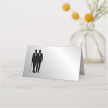Silver Gay Wedding Grooms mit Namen und Datum
