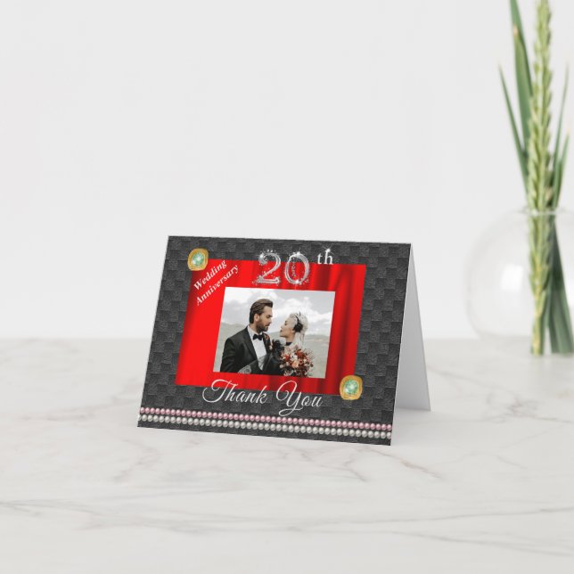 Silver & Gems 20. Hochzeitstag Danke (Vorderseite)