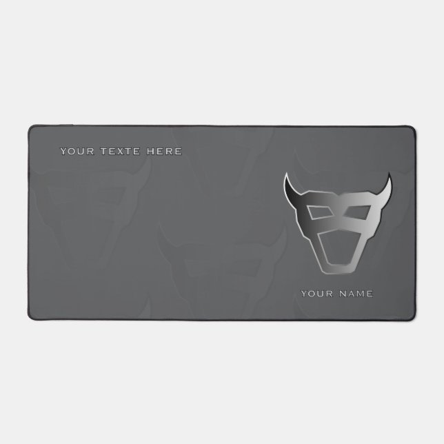 Silver Geometric Bull Pro Gamer Mousepad Schreibtischunterlage (Vorderseite)