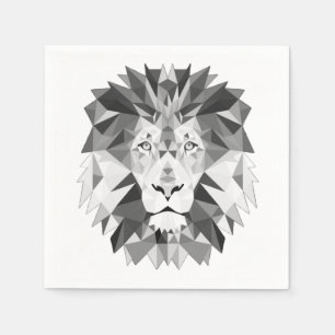 Silver Geometric Lion Serviette