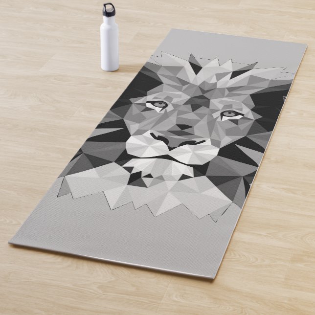 Silver Geometric Lion Yogamatte (Beispiel)