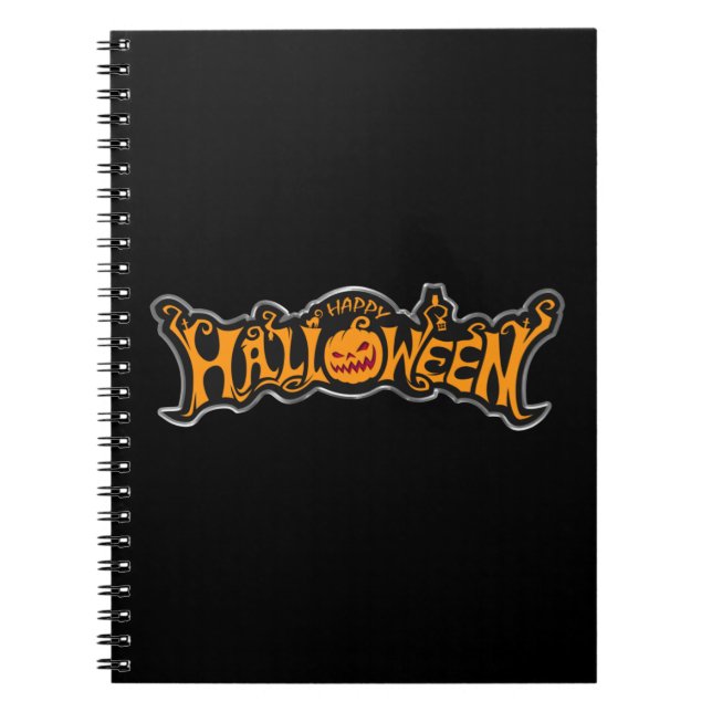 Silver Gerahmt Happy Halloween Ruby Mit Augen Pump Notizblock (Vorderseite)