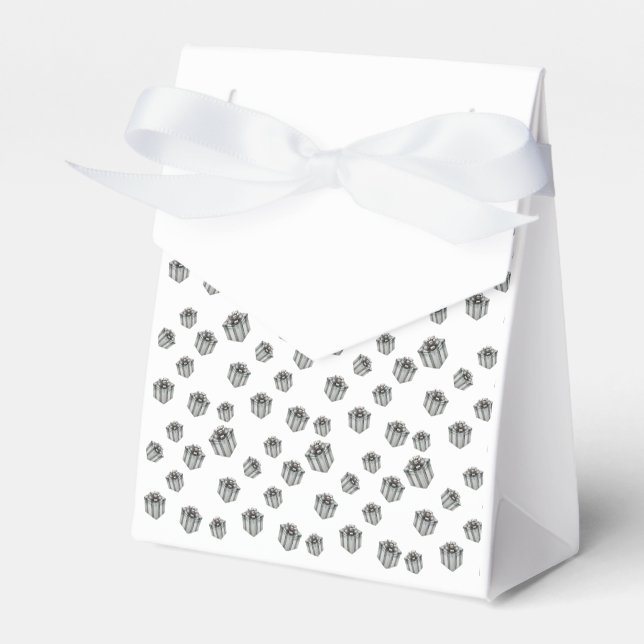 Silver Gift Boxes Elegant Holiday Premium Party Geschenkschachtel (Vorderseite)