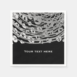 Silver Glam Cheetah Print Exotic Print Party Serviette