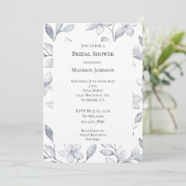 Silver Glam Floral Brautparty Einladung