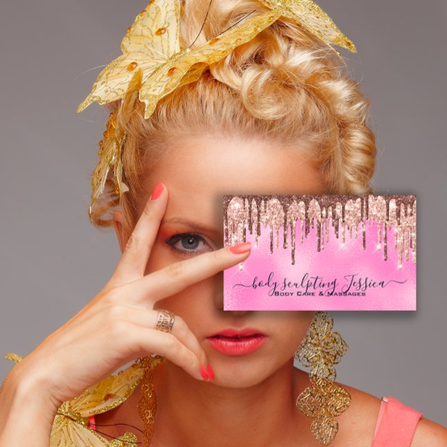 Silver Glam für das QRCode-Logo für Körperpflege Visitenkarte (Body Care Sculpting QRCode Logo Silver Glam Business Card)